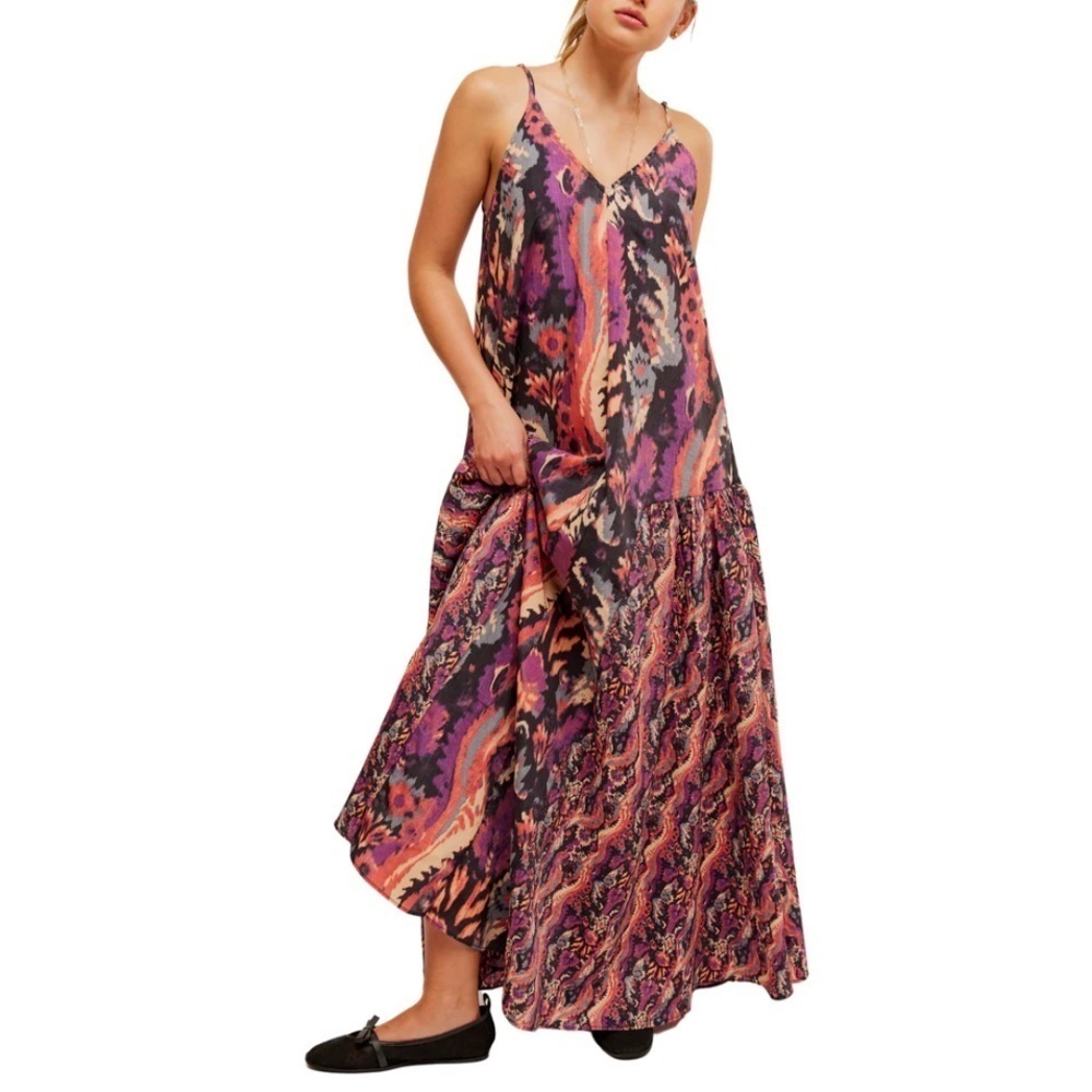 NEW Free People Intimately Everything And More Maxi Dress Size XS Colorful Beach